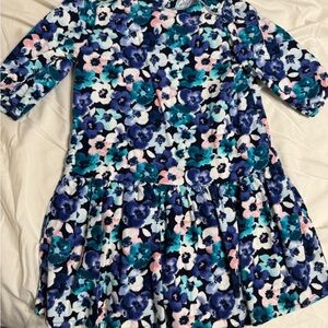 Gymboree Blue and White Casual Sundress 3/4 Sleeve